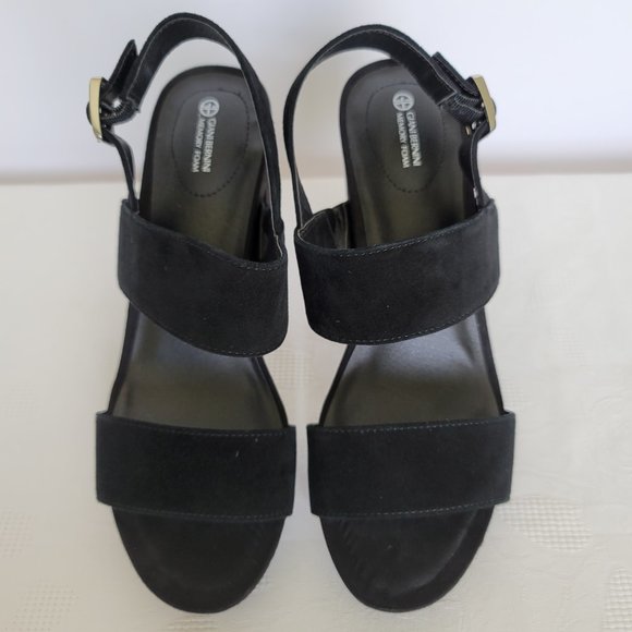 GIANI BERNINI Maggiee Suede Two-Strap Sandals- Black color- Women's Size 9M - Picture 6 of 15